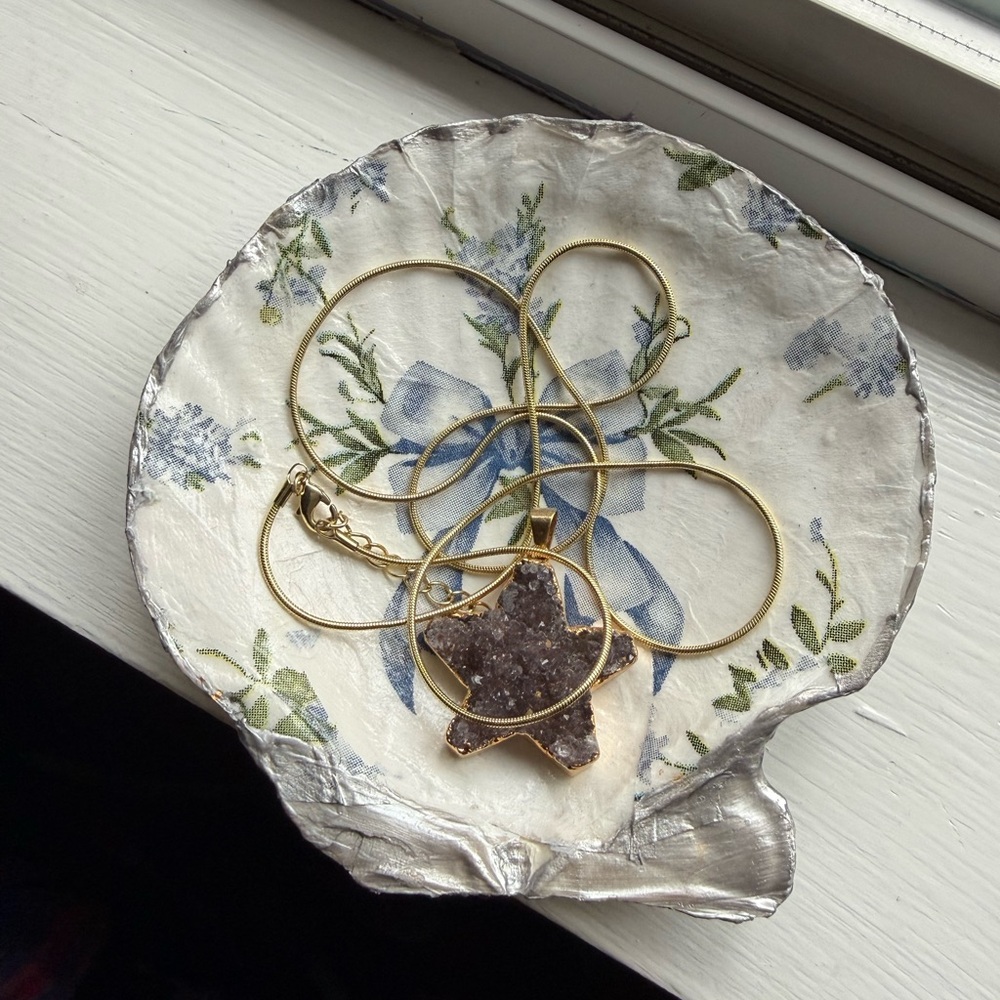 Amethyst Star Pendant Gold Necklace